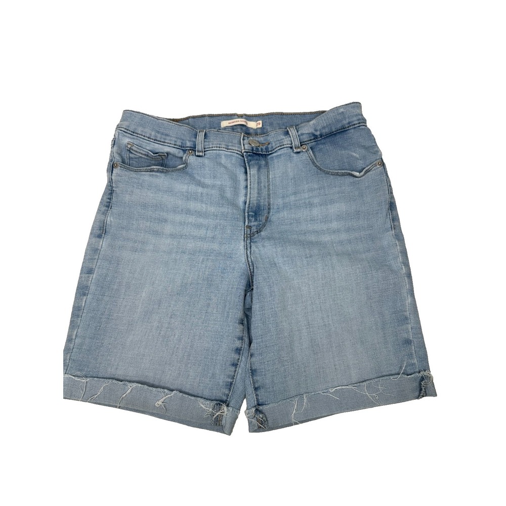 Levis Bermuda Shorts Size 29 Blue Denim Stretch Boho Casual Beach
